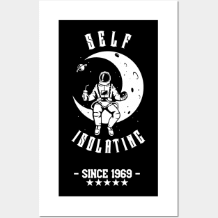 Self Isolating Since 1969 - Half Moon (WHITE) Posters and Art
